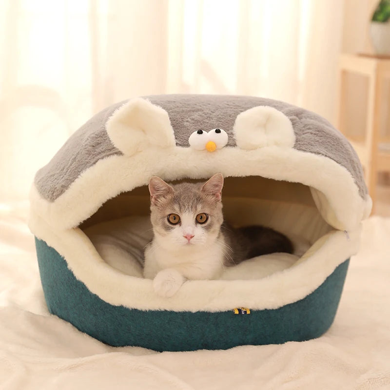 HOOPET Cat Bed House Plush Winter Sleeping Mat