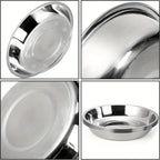 Stainless Steel Cat Food Bowls - Shallow Wide Plates