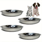 Stainless Steel Cat Food Bowls - Shallow Wide Plates