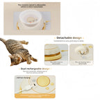 USB Rechargeable Cat Teaser Toy with Rotating Feathers