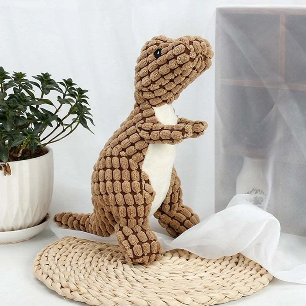 Plush Chew Toys for Small Dogs - Fleece Dinosaur