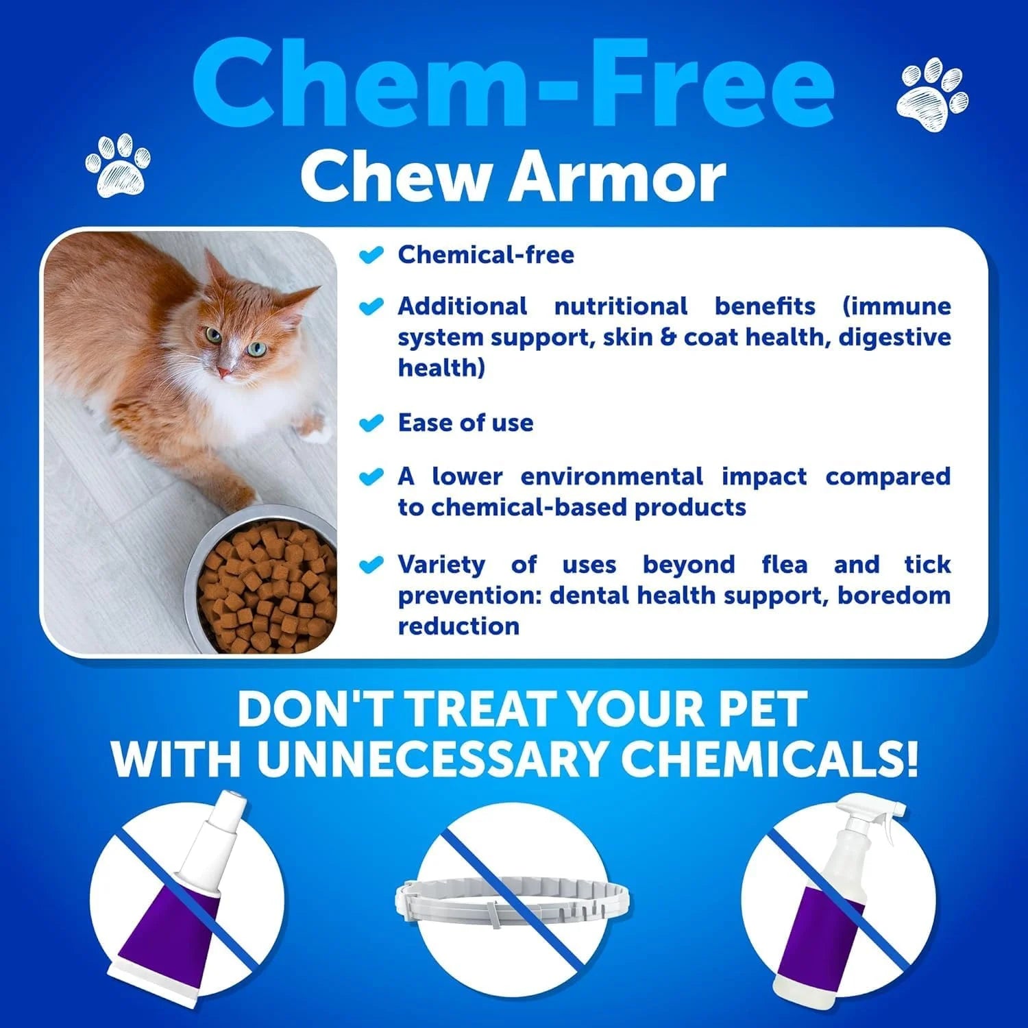 Cat Flea & Tick Control Chewables - Taurine for Cats