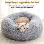 Plush Round Cat Dog Bed - Warm & Washable