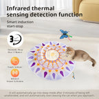 USB Rechargeable Cat Teaser Toy with Rotating Feathers