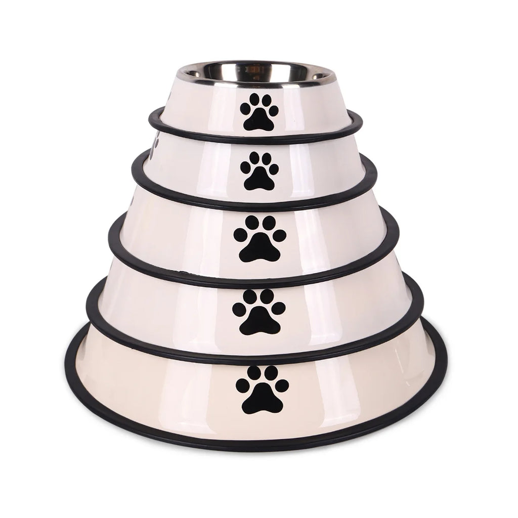 Stainless Steel Dog Cat Bowls - Non-Slip Feeder Set