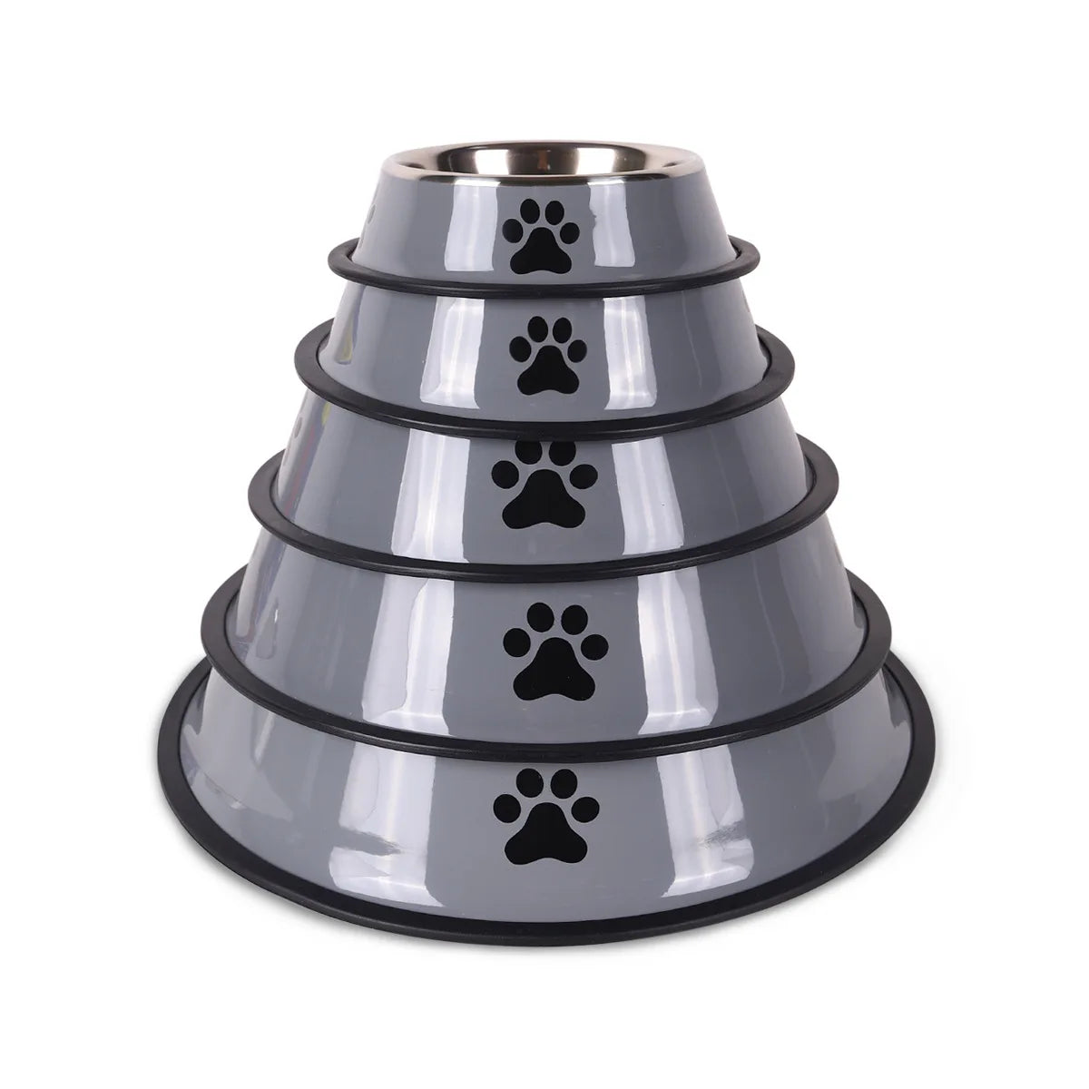 Stainless Steel Dog Cat Bowls - Non-Slip Feeder Set