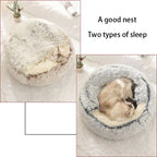 Soft Plush Round Cat Bed for Small Dogs - 40cm