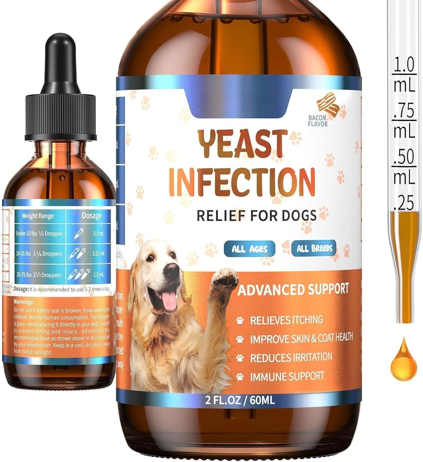 Natural Yeast Relief for Dogs - 60ml Liquid Formula
