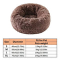 Plush Round Cat Dog Bed - Warm & Washable
