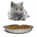 Stainless Steel Cat Food Bowls - Shallow Wide Plates