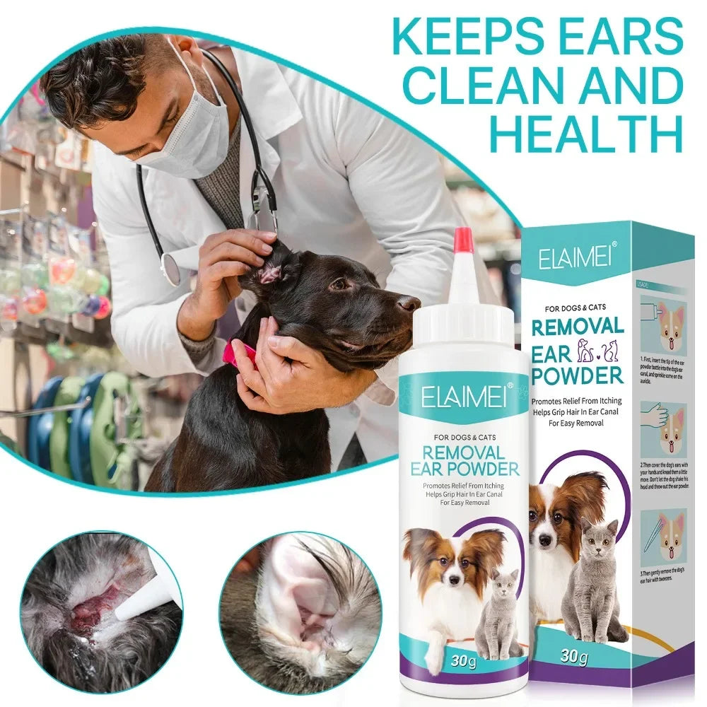 Pet Ear Powder for Dogs - Ear Hair Removal 30g
