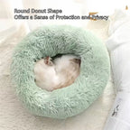 Plush Round Cat Dog Bed - Warm & Washable